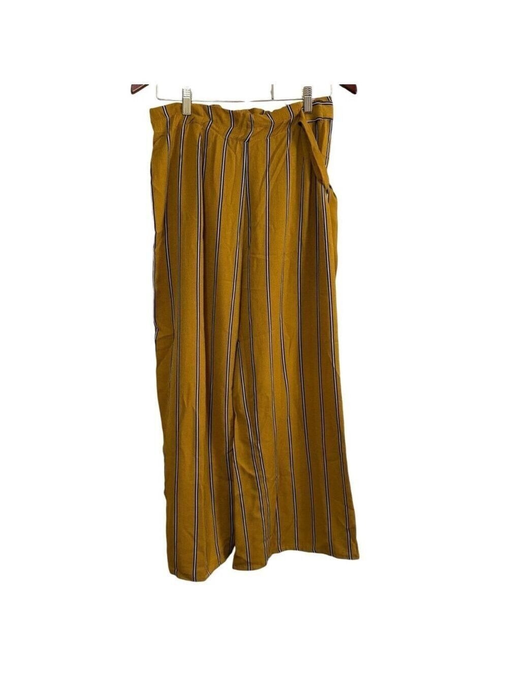 Women's See You Monday Pants, Wide Leg, Yellow‎ & Black Striped, Size L